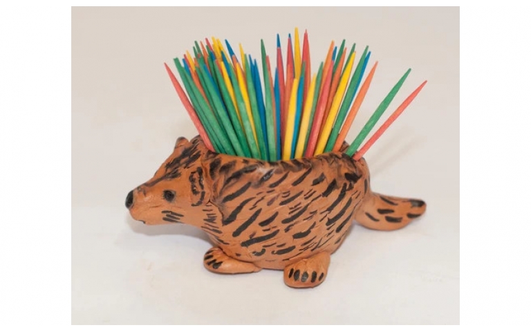 Prickly Porcupine Toothpick Holder Using Plus Air Dry Clay